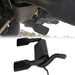 ECOTRIC Jeep Wrangler Matte Black/Dual CatBack Exhaust Muffler System