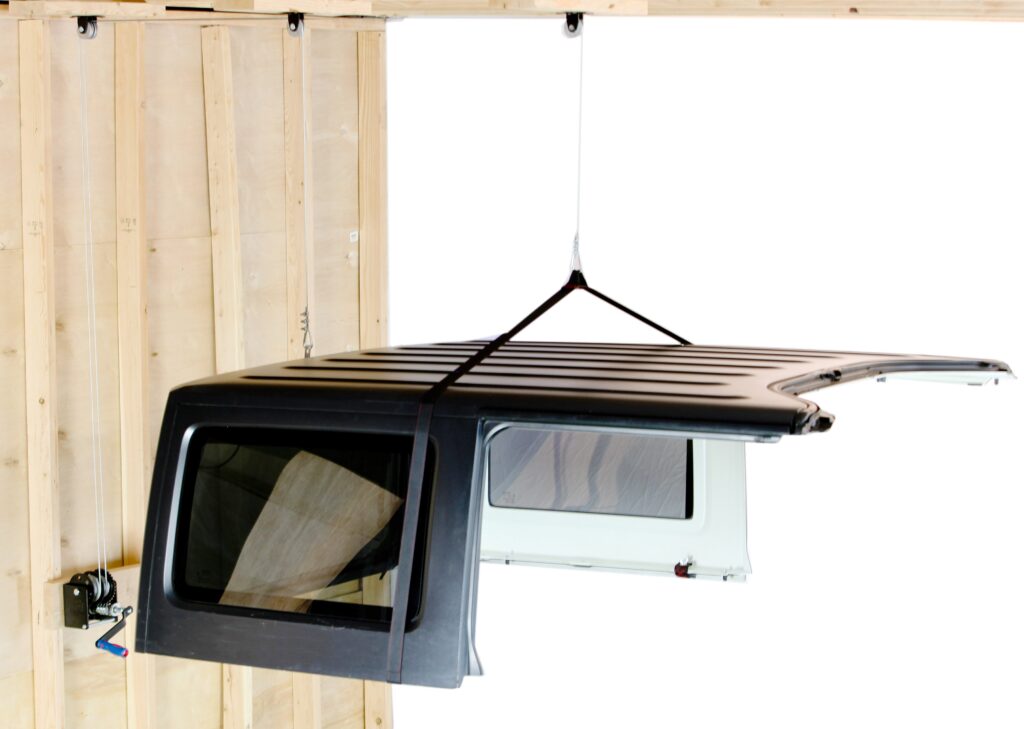 Jeep Hardtop Hoist Cut the Wood Pieces